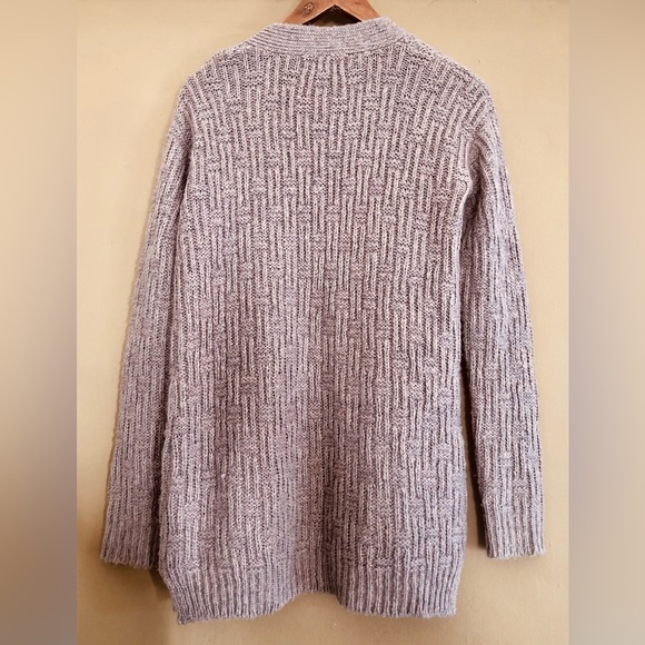 Mauve Midi Cardigan w/ Pockets - Picture 4 of 13